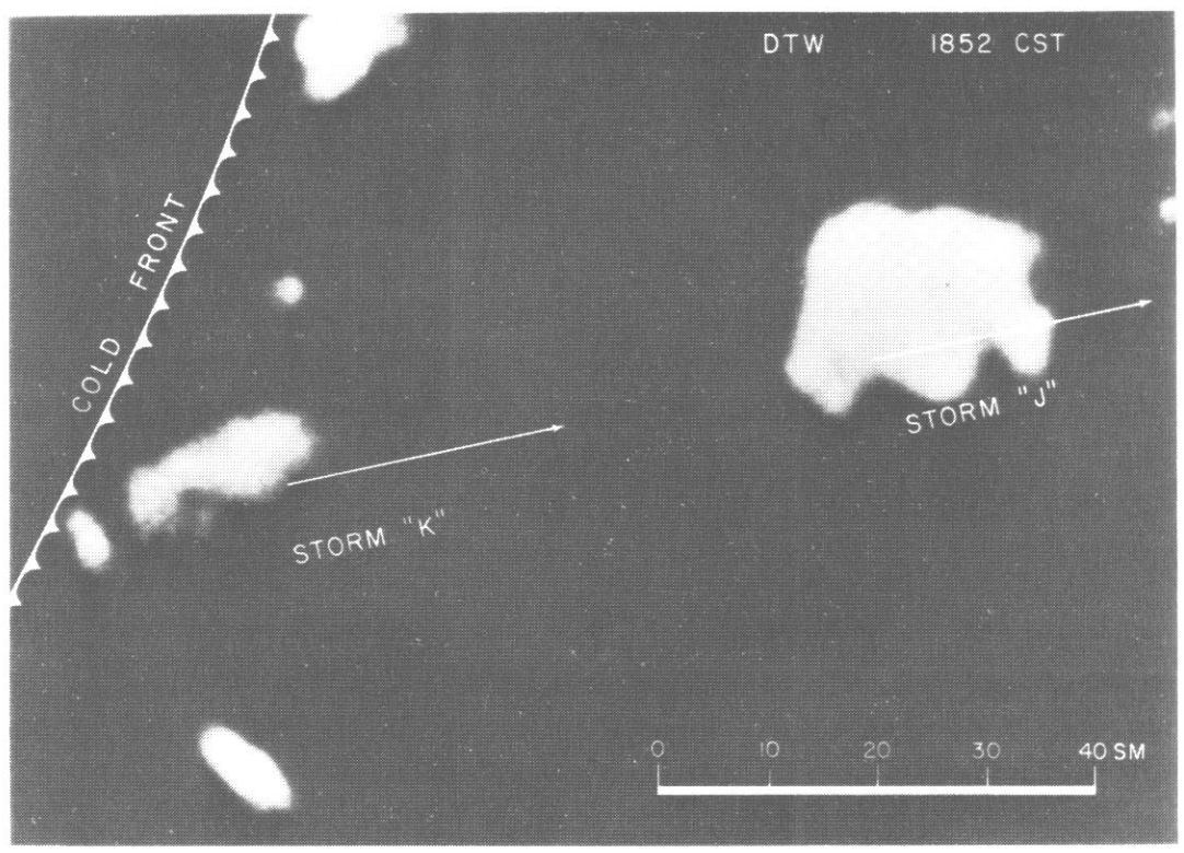 1852 CST KDTX WSR-57 Radar Image