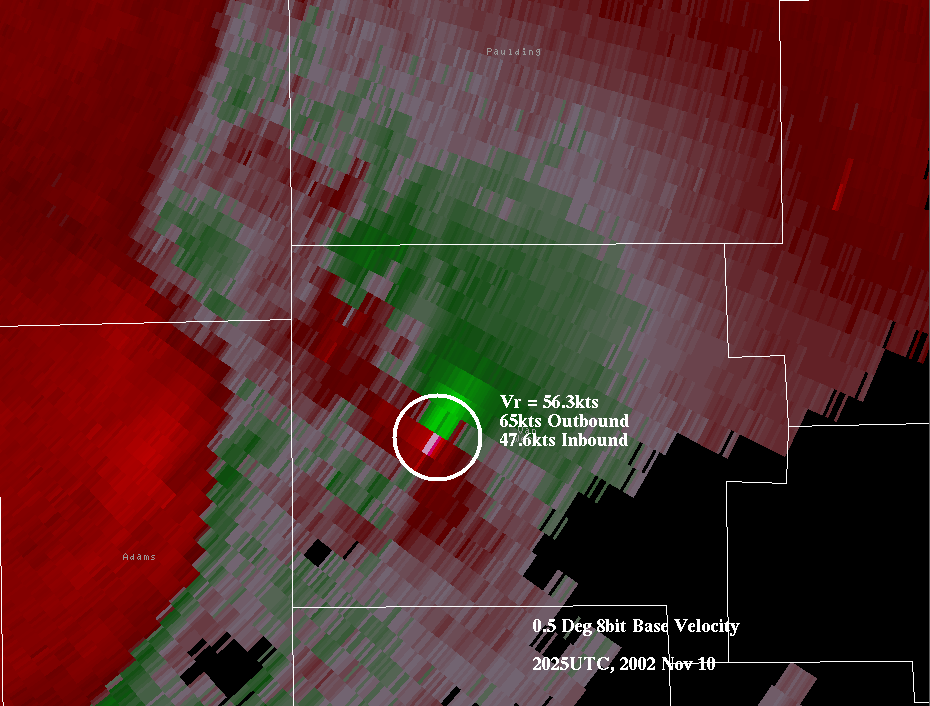 November 10 2002 Van Wert County Radar Imagery