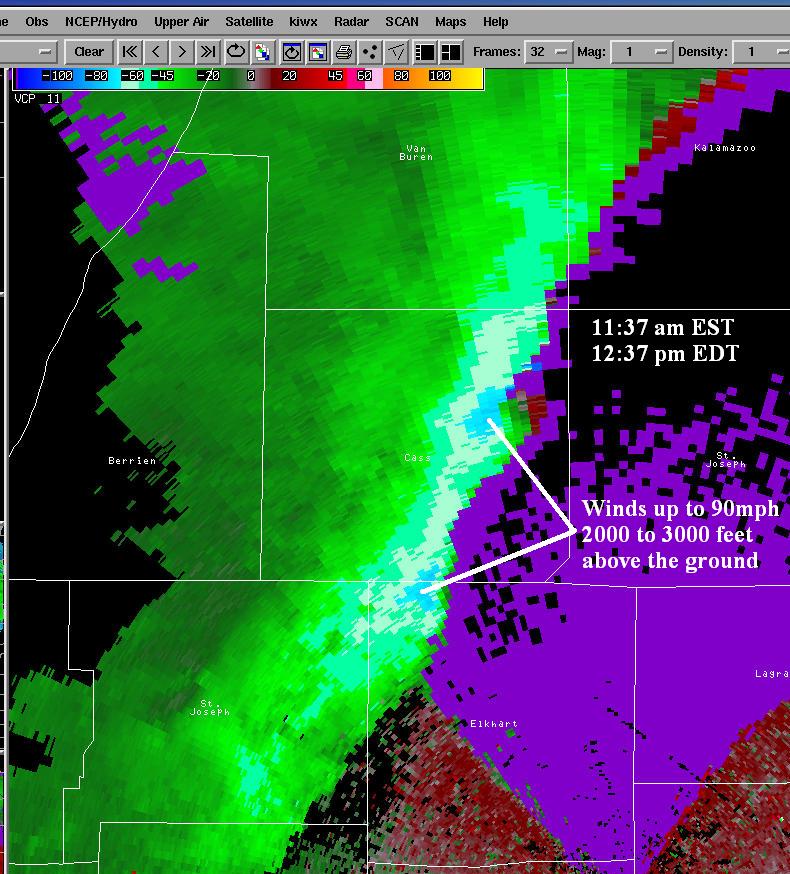 Radar image from Derecho