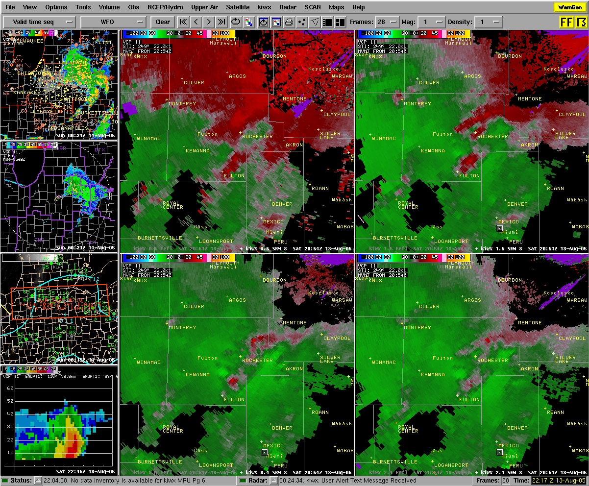  Radar storm relative velocity image.