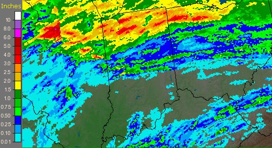 August 20th Rainfall totals for the Southern Great Lakes