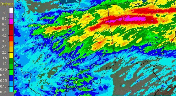 August 21st Rainfall Totals for the Southern Great Lakes