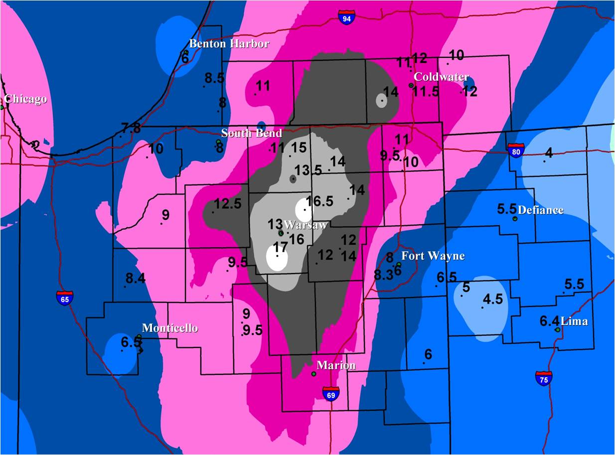 Snowfall map