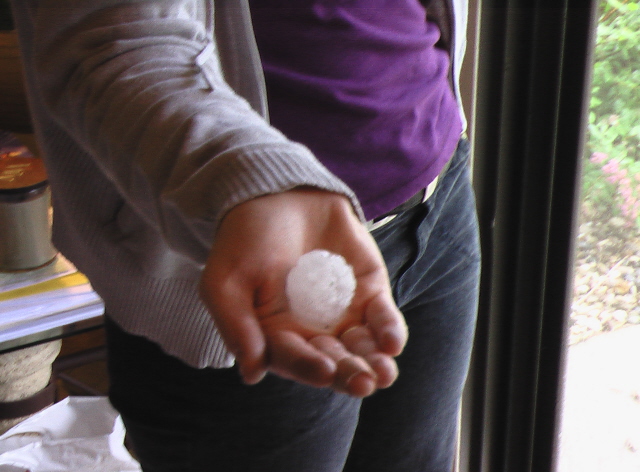 Large hailstone in Indian Lakes