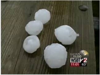 Large hailstones courtesy of WSBT -  South Bend