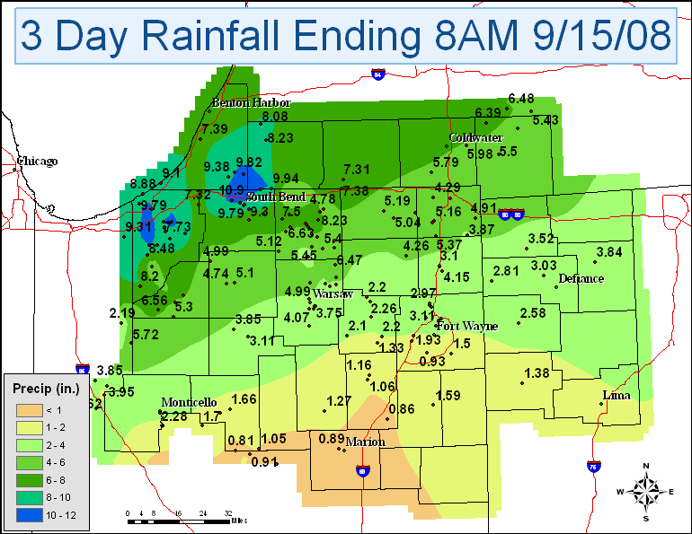 3 day rainfall ending 8am 9-15-08