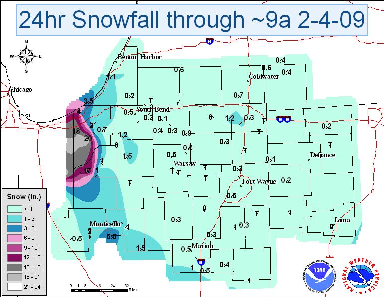 Snowfall map