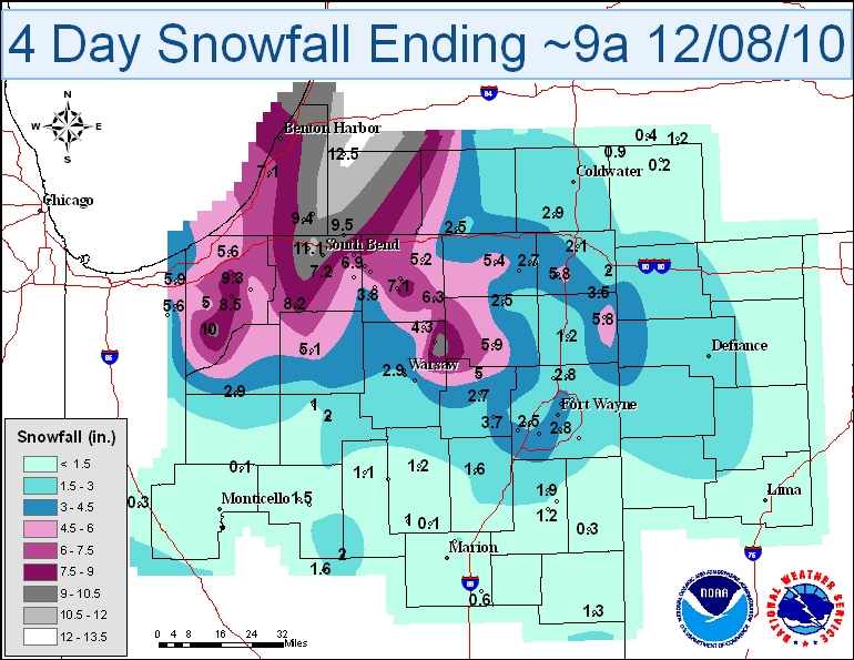 4 day storm total snowfall