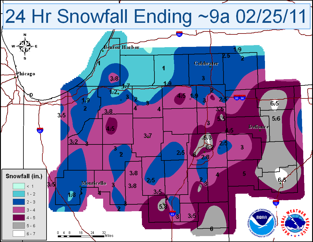 24 Hour Snow Totals