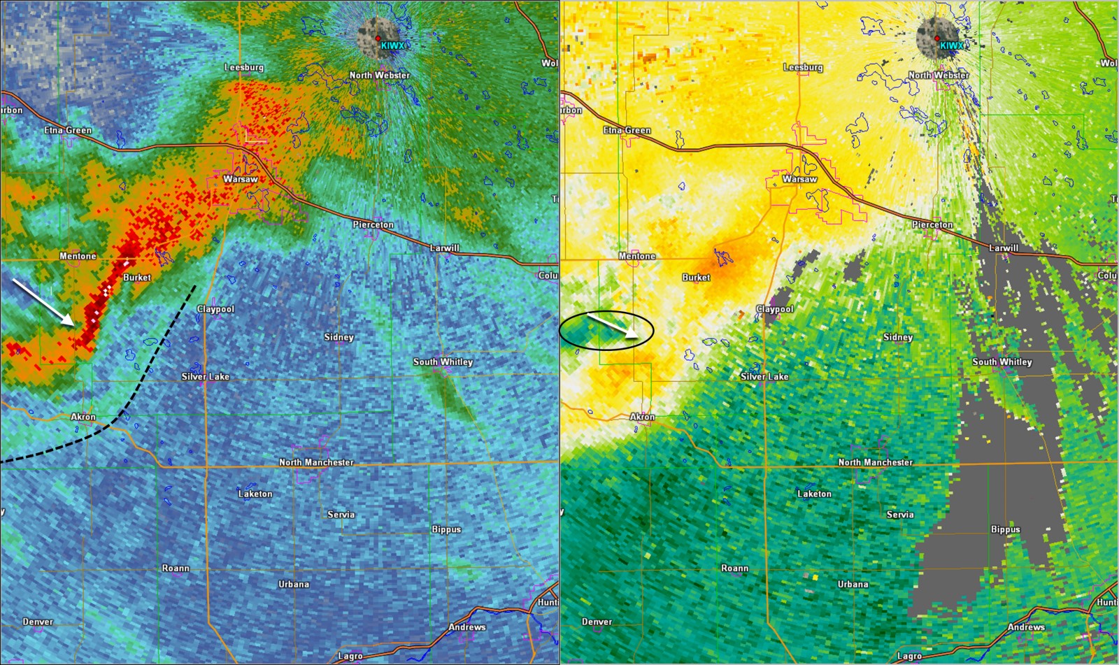 1001 pm EDT 0.5 degree radar reflectivity