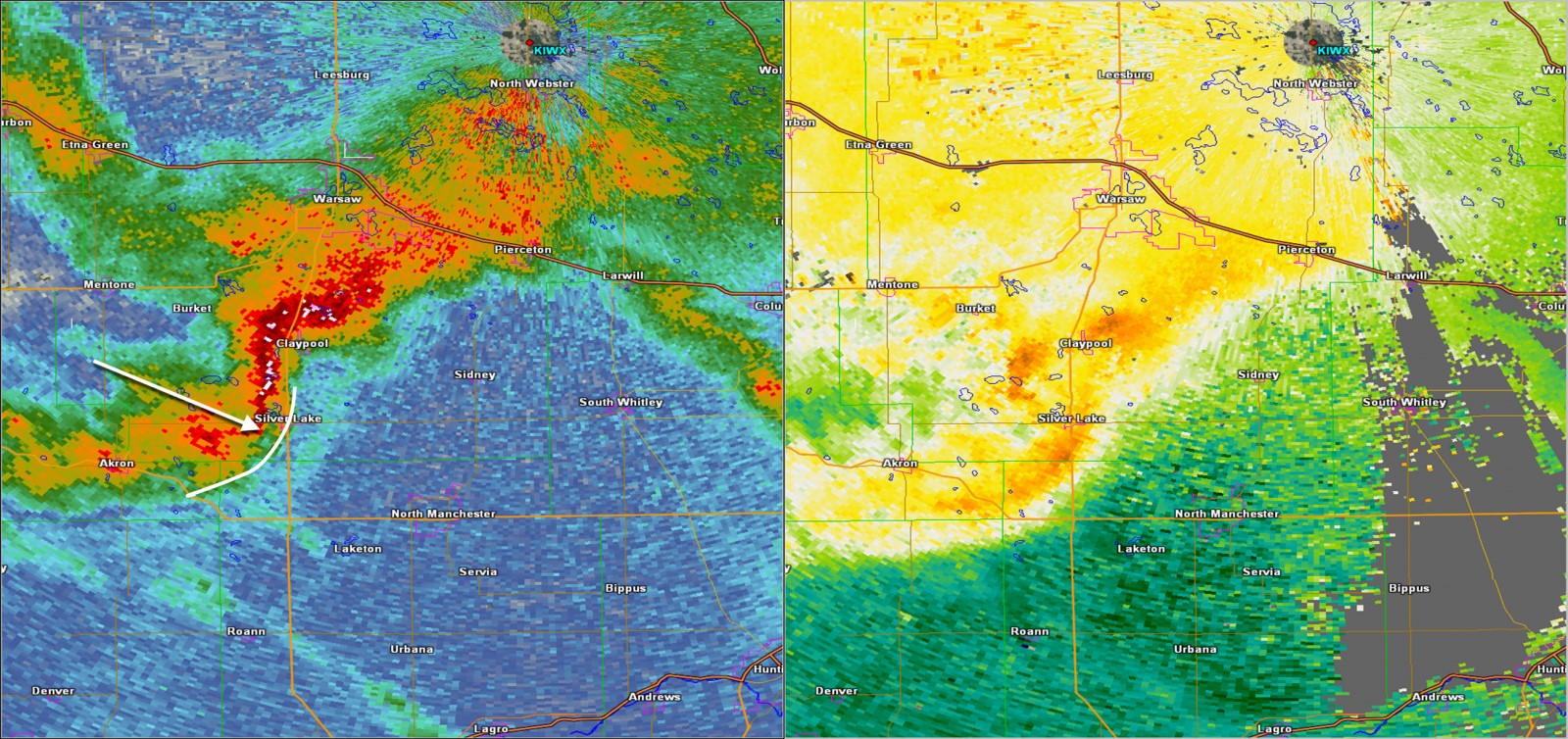 1001 pm EDT 0.5 degree radar reflectivity