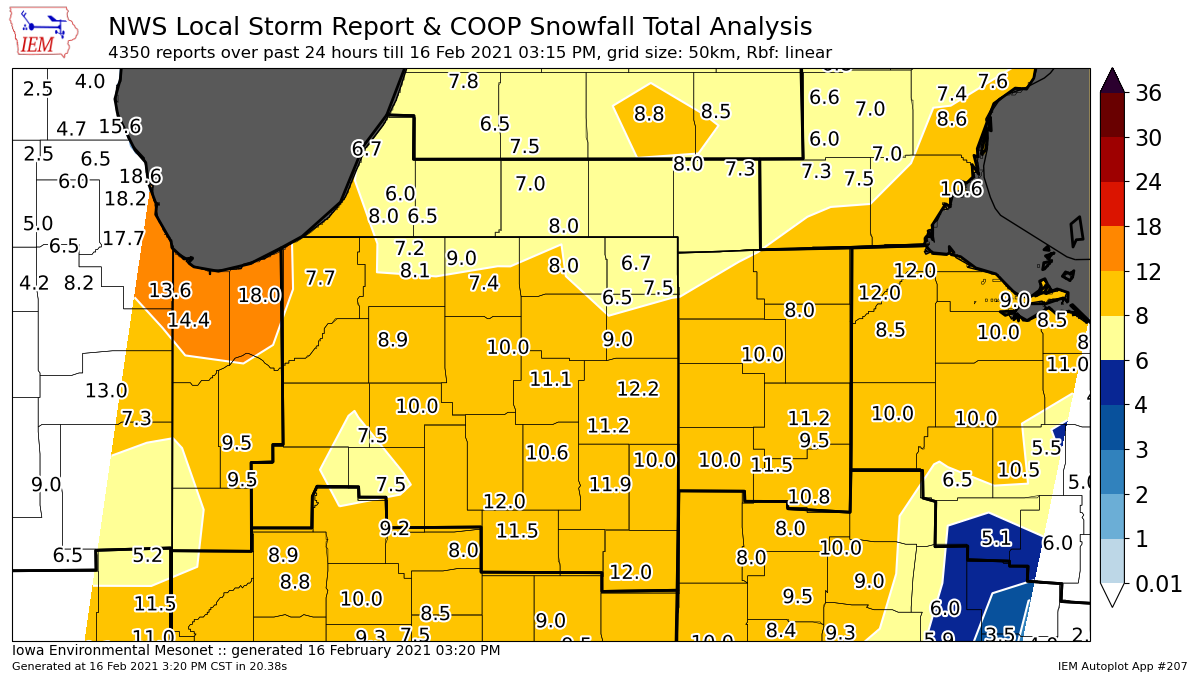 Snowfall Analysis using Cooperative and CoCoRaHS observations