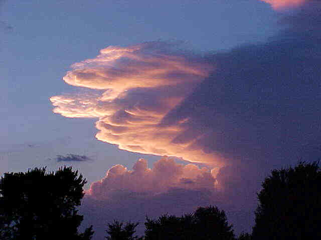 Thunderstorm northwest of Fort Wayne July 28, 1999. Photo taken by weather watcher Joel Esslinger at the intersection of Interstate 69 and Indiana 14.