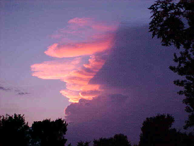 Thunderstorm northwest of Fort Wayne July 28, 1999. Photo taken by weather watcher Joel Esslinger at the intersection of Interstate 69 and Indiana 14.