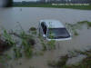 Vehicles are easily swept away by floodwaters