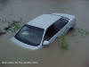 Vehicles are easily swept away by floodwaters