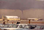 On March 16, 1982, President Reagan came to Fort Wayne to witness that spring's terrible flooding. Just moments before his plane landed, this funnel cloud was spotted at the airport.