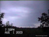 Video capture of small, distant tornado over
            southern Jay County on August 1, 2003, that lasted about 45 seconds. 
            The video was taken from near Boundary City along CR 300E, two miles north
            of the Randolph County line, facing west.  Photo courtesy James
            Covington.