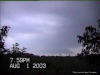 Video capture of small, distant tornado over
            southern Jay County on August 1, 2003, that lasted about 45 seconds. 
            The video was taken from near Boundary City along CR 300E, two miles north
            of the Randolph County line, facing west.  Photo courtesy James
            Covington.