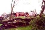 Tornado damage near North Manchester, Indiana, June 14, 2000.