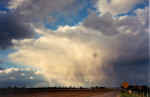 This is a picture of a snow shower over Goshen, Indiana, on October 7, 2000. Notice how it looks like a thunderstorm! Picture taken by meteorologist Sam Lashley.