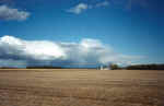 Yet another snow shower from October 7, this one is over the town of Ligonier in western Noble County in Indiana. Again, notice the convective structure of this shower.