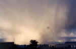 The same Goshen snow shower, but much closer! In the center of the picture is the heavy snow, mixed with some sleet. To the right is an area of snow that is evaporating before it reaches the ground. This is called virga.