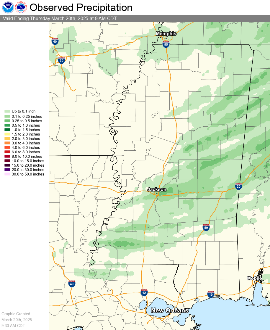 24-Hour Rainfall Map - JAN