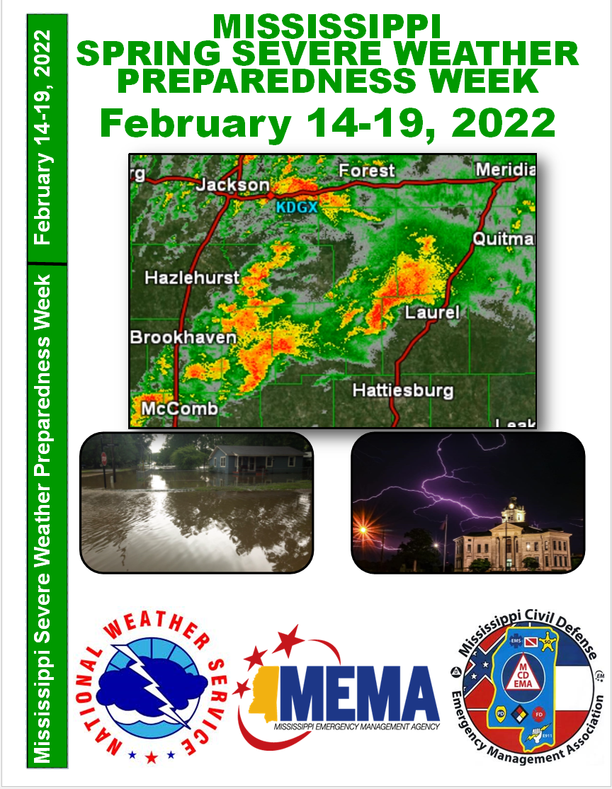 Mississippi Spring Severe Weather Preparedness Week brochure