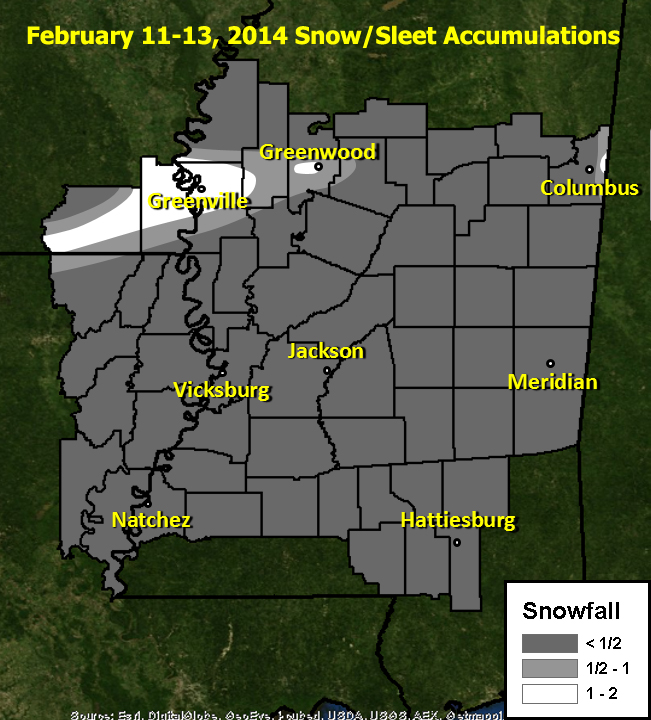 Snow and Sleet Accumulation Map