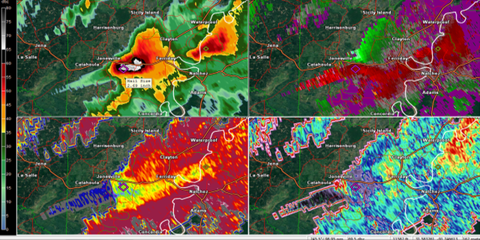 Radar - Concordia, Catahoula and Franklin Large Hail
