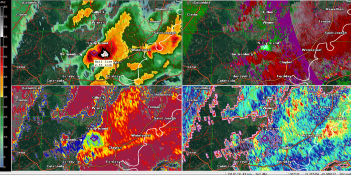 Radar - Concordia, Catahoula and Franklin Large Hail