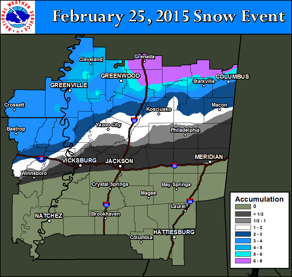 NWS Jackson, MS February 25, 2015 Snow