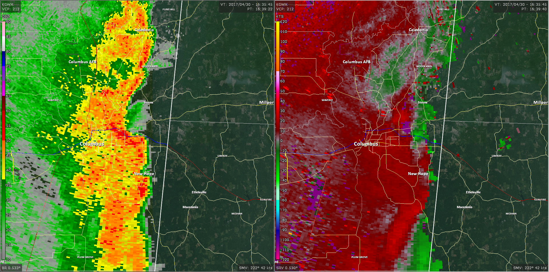 Radar - Lowndes County Tornado