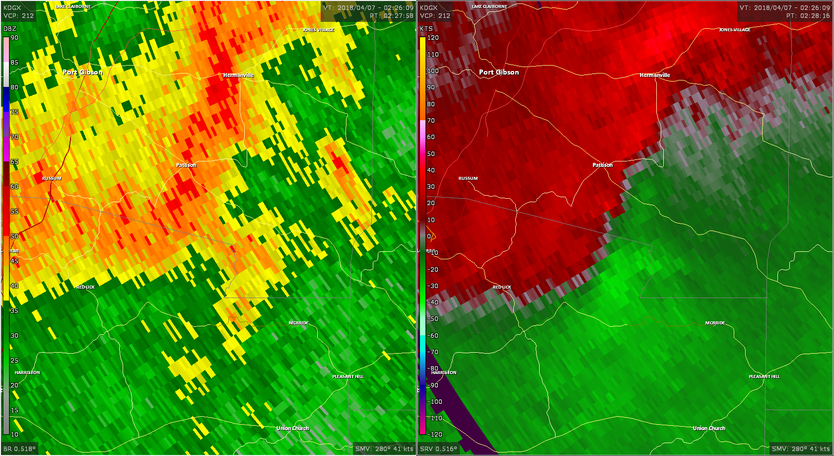 Radar - Claiborne County Tornado