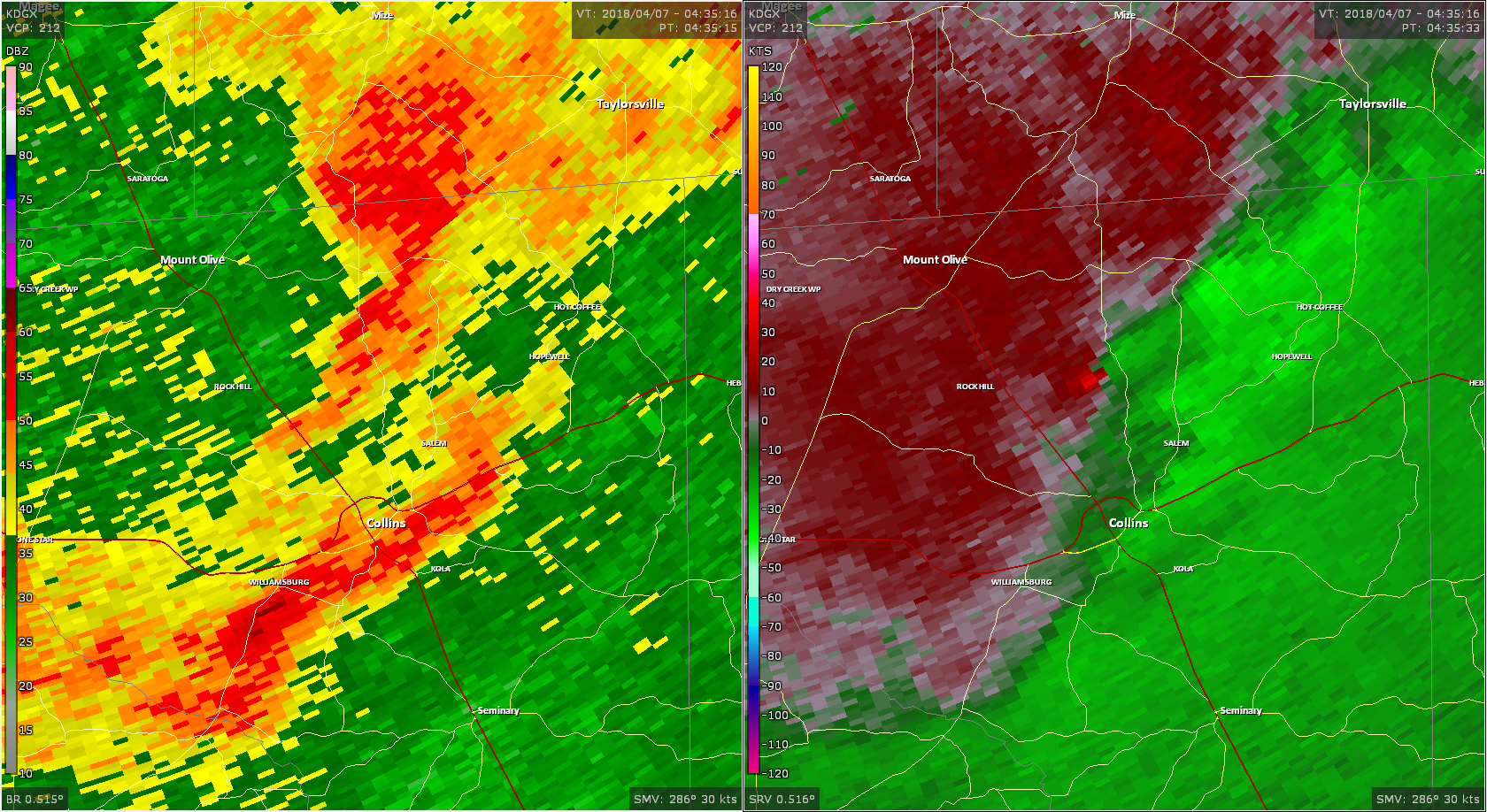 Radar - Covington County Tornado