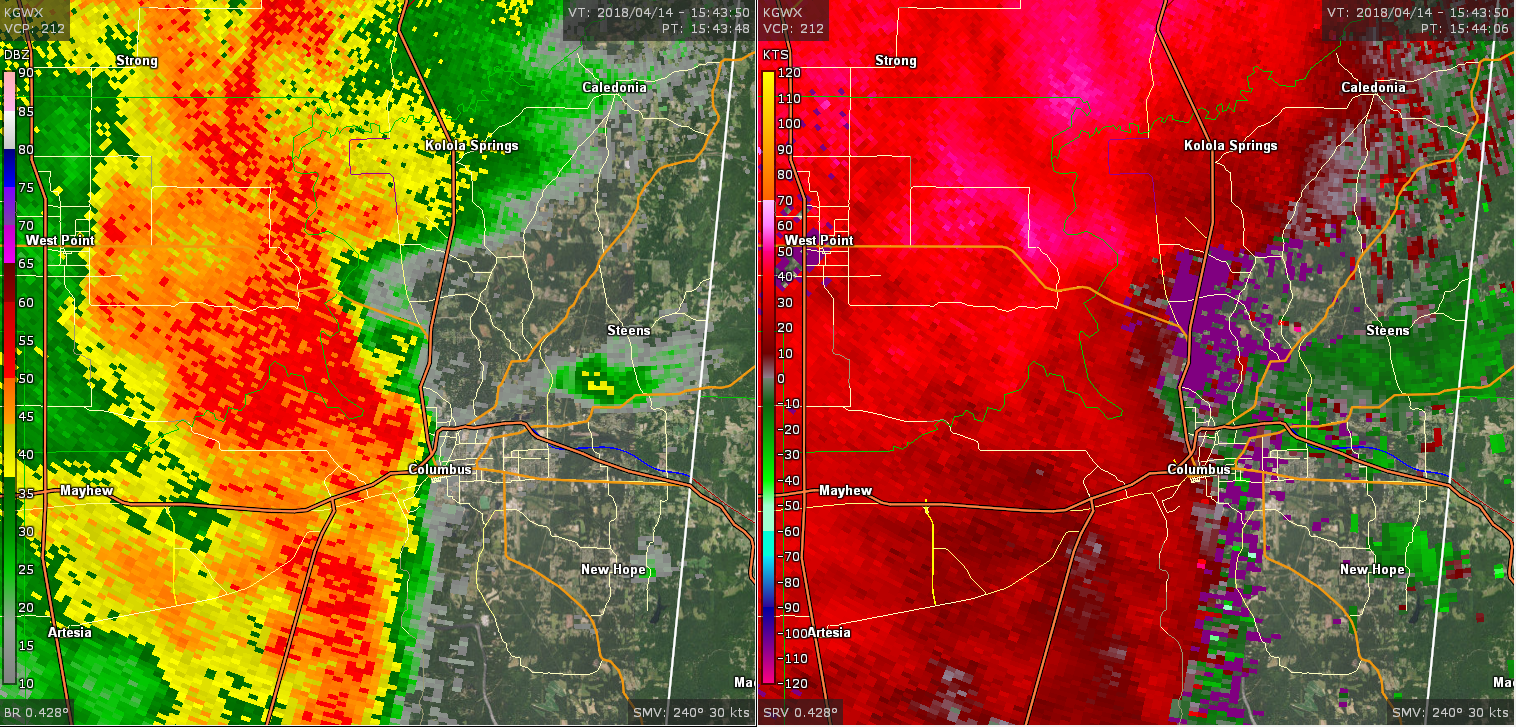 Radar - Columbus Straight Line Wind