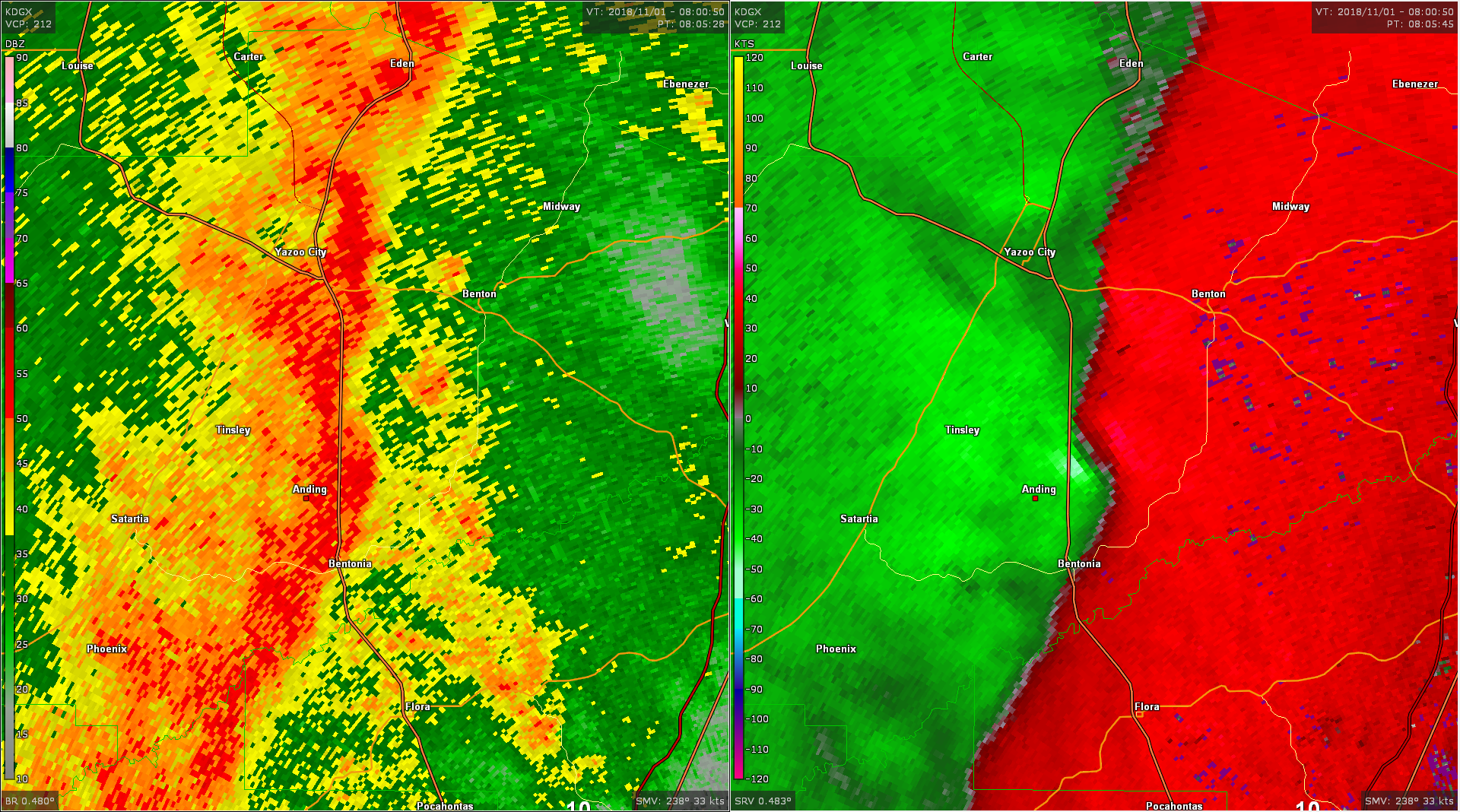 Radar - Yazoo County Tornado