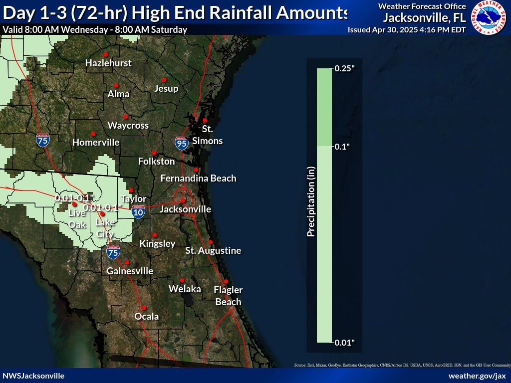 Greatest Possible Rainfall for Days 1-3