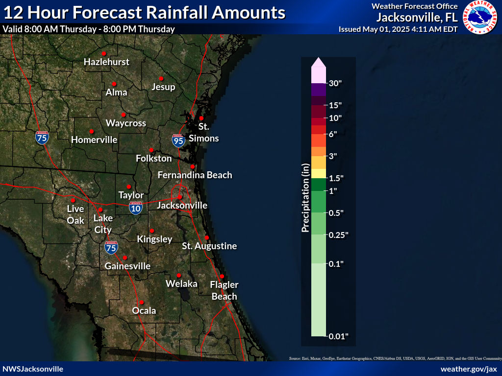 Expected Rainfall for Day 1