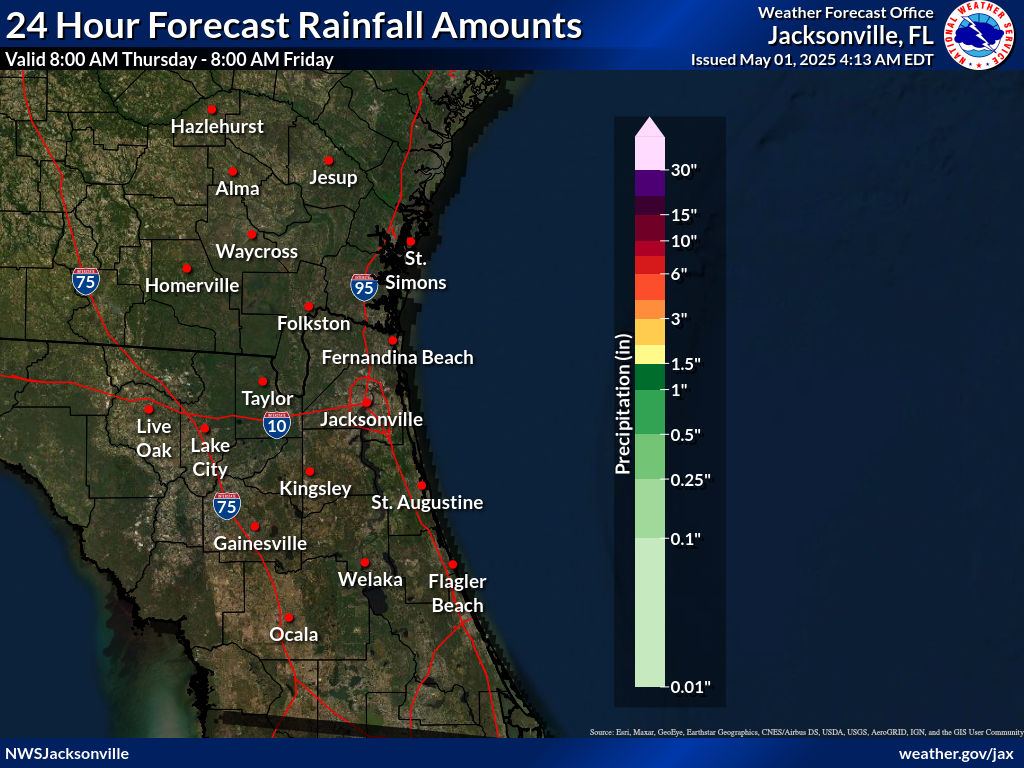 Expected Rainfall for Day 1