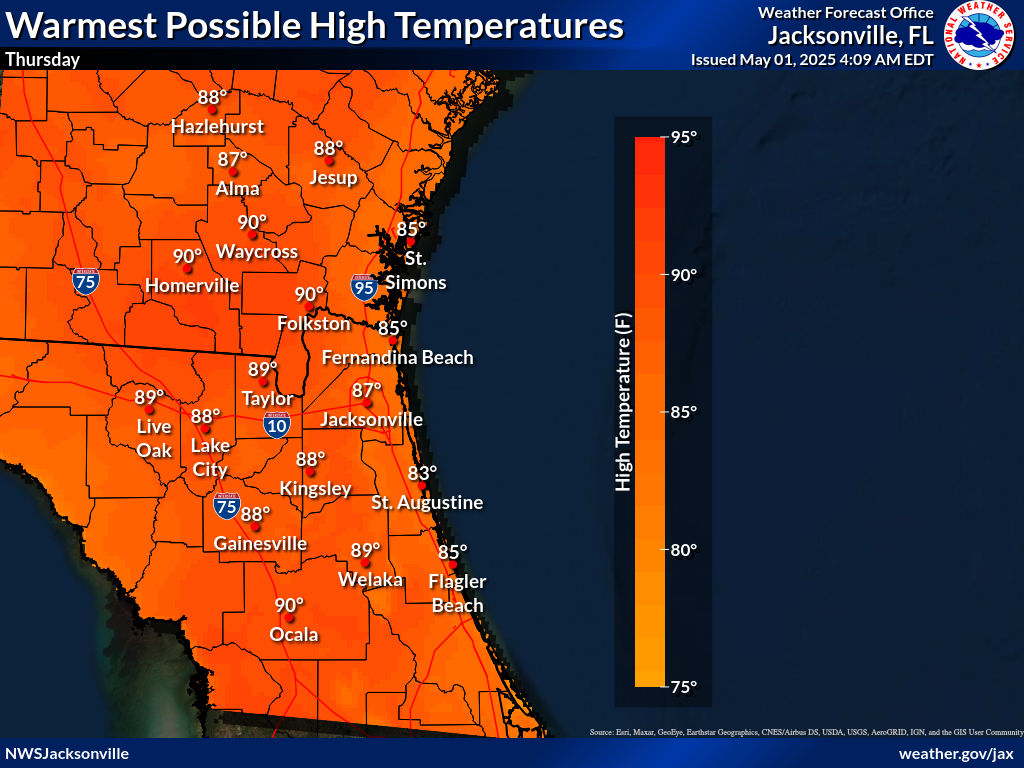 Warmest Possible High Temperature for Day 1