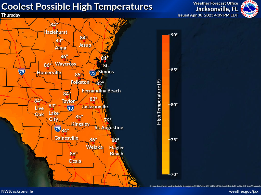 Coolest Possible High Temperature for Day 2