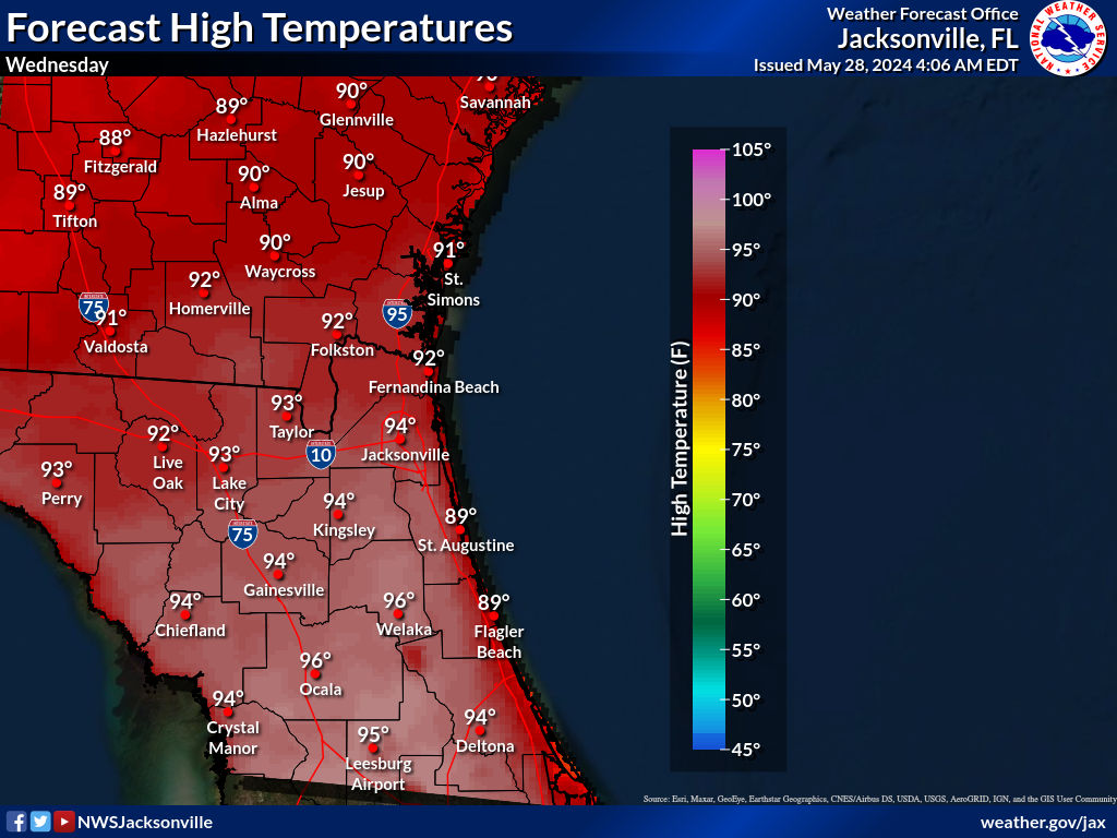 Expected High Temperature for Day 2