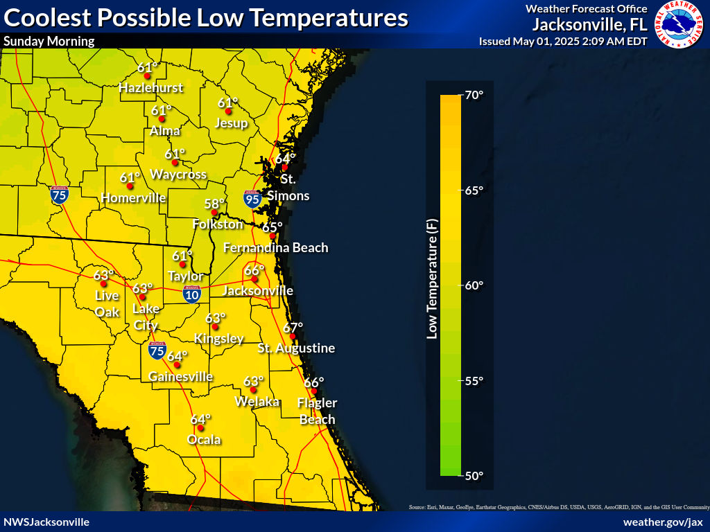 Coolest Possible Low Temperature for Night 3