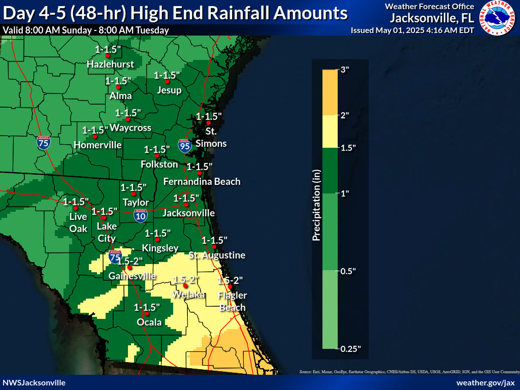 Greatest Possible Rainfall for Days 4-5