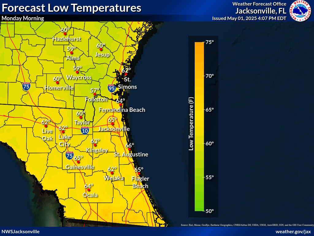 Expected Low Temperature for Night 4