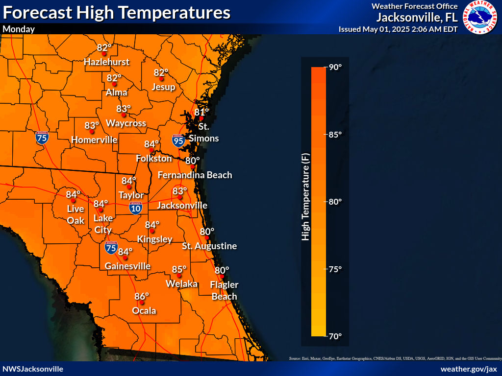 Expected High Temperature for Day 5