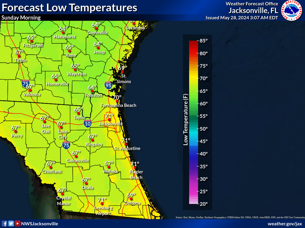 Expected Low Temperature for Night 5
