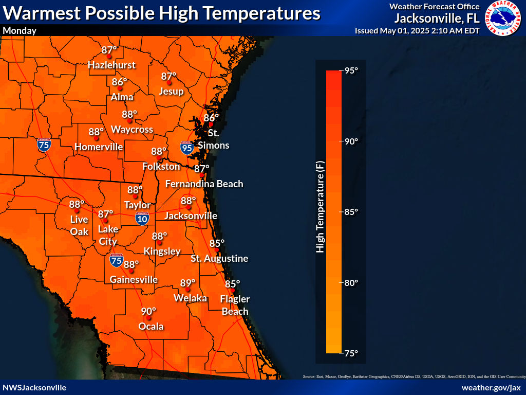 Warmest Possible High Temperature for Day 5